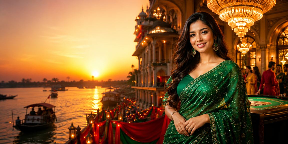 বগুড়ায় শাড়ি পরিহিতার ক্যাসিনো অ্যাপের আধুনিক ও প্রাণবন্ত ব্যবহারের দৃশ্য